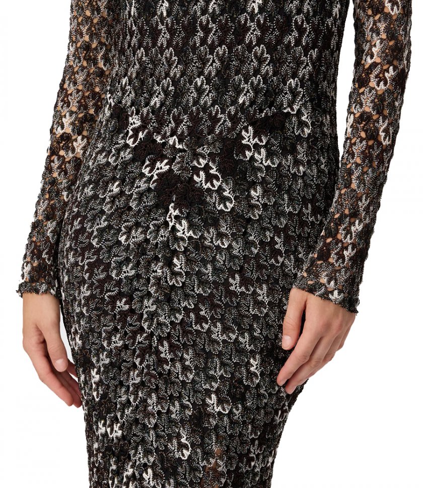 EMBROIDERED LACE LONG DRESS
