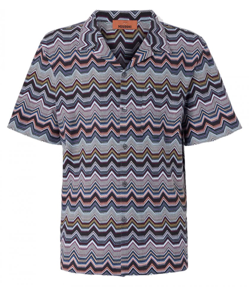CLOTHES - GEOMETRIC ZIG ZAG BOWLING SHIRT