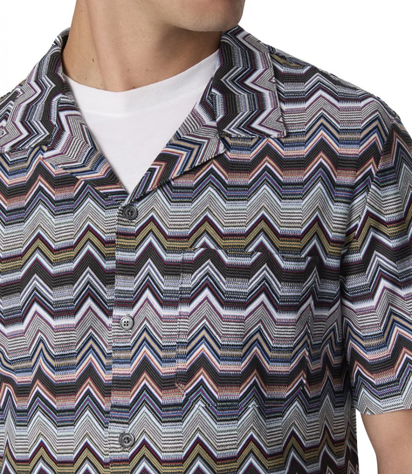 GEOMETRIC ZIG ZAG BOWLING SHIRT