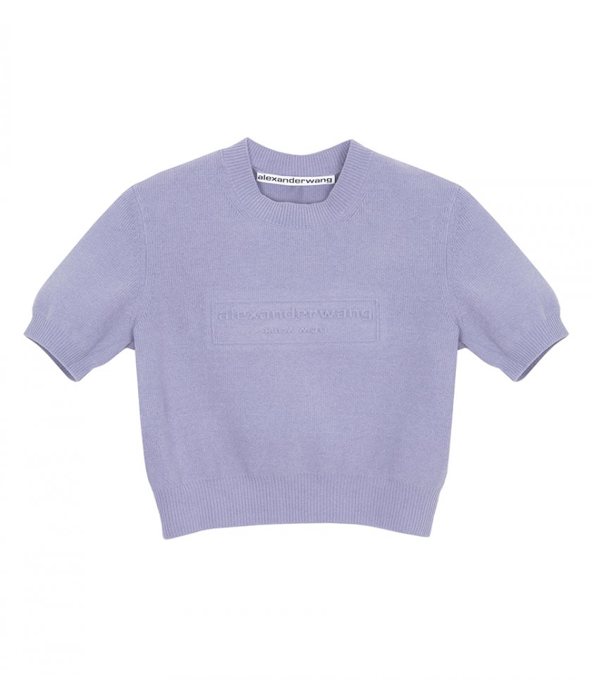 EMBOSSED LOGO RIBBED CHENILLE SWEATER
