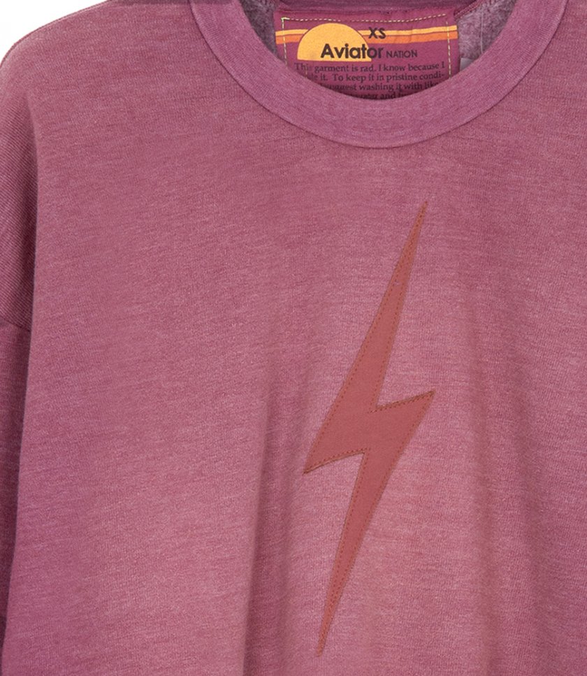 BOLT STITCH CROPPED CREW SWEATSHIRT