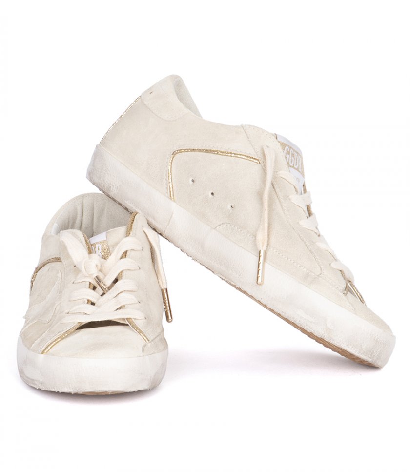 GLITTER PIPING SUEDE SUPER-STAR