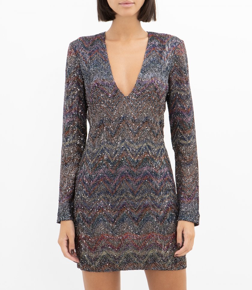 ZIGZAG PATTERN MINI DRESS