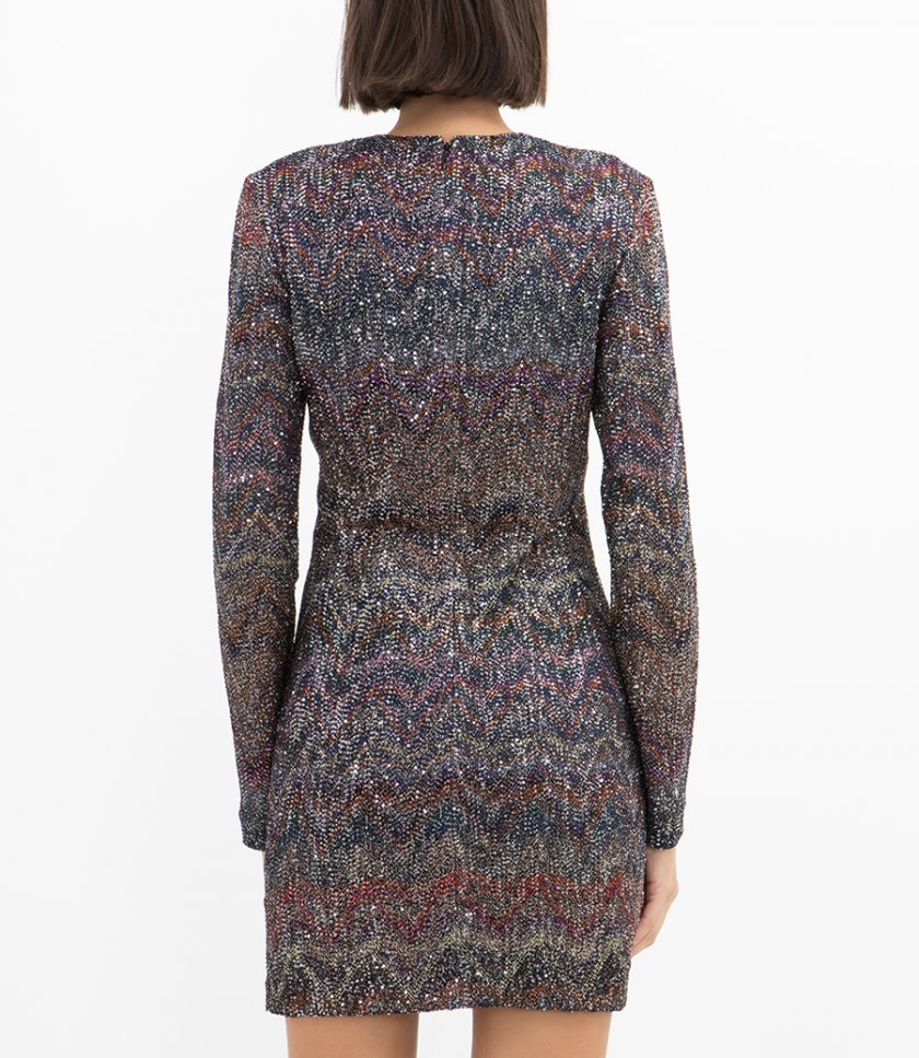 ZIGZAG PATTERN MINI DRESS