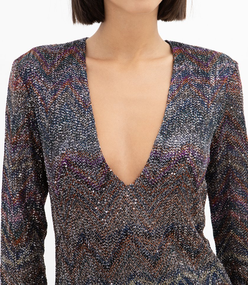 ZIGZAG PATTERN MINI DRESS