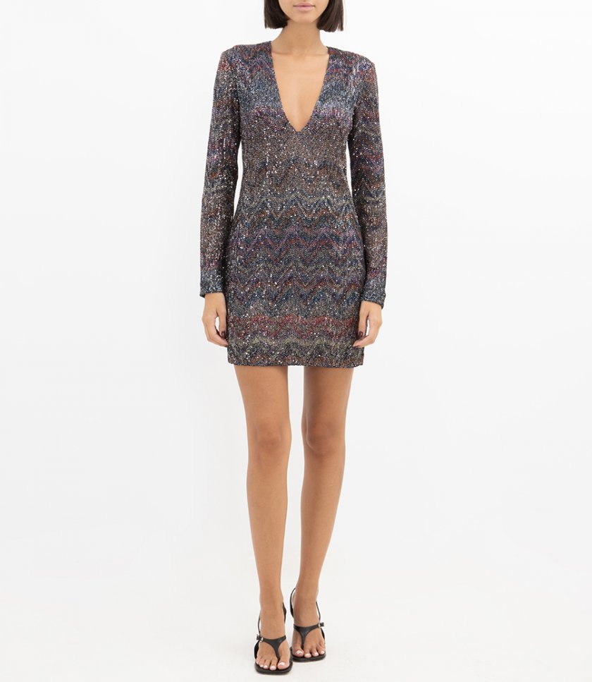 ZIGZAG PATTERN MINI DRESS