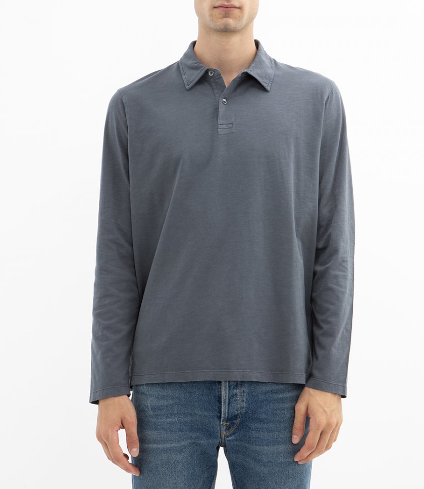 SLUB JERSEY POLO LS