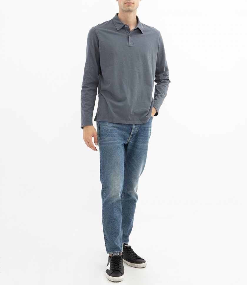 SLUB JERSEY POLO LS