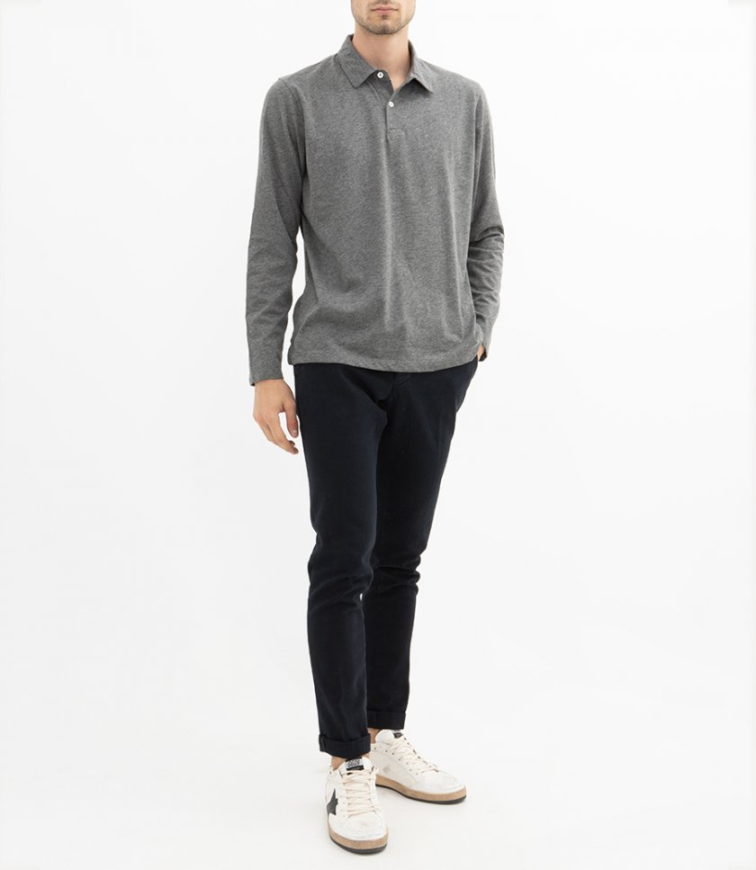 SLUB JERSEY POLO LS