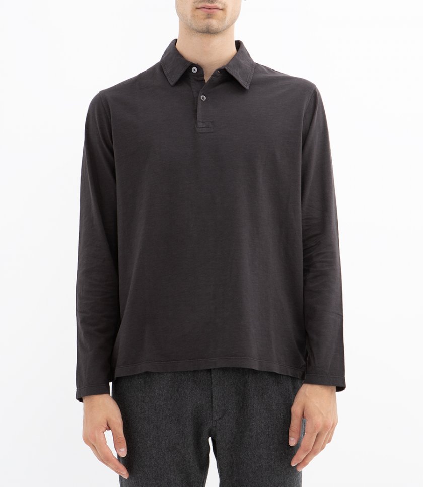 SLUB JERSEY POLO LS