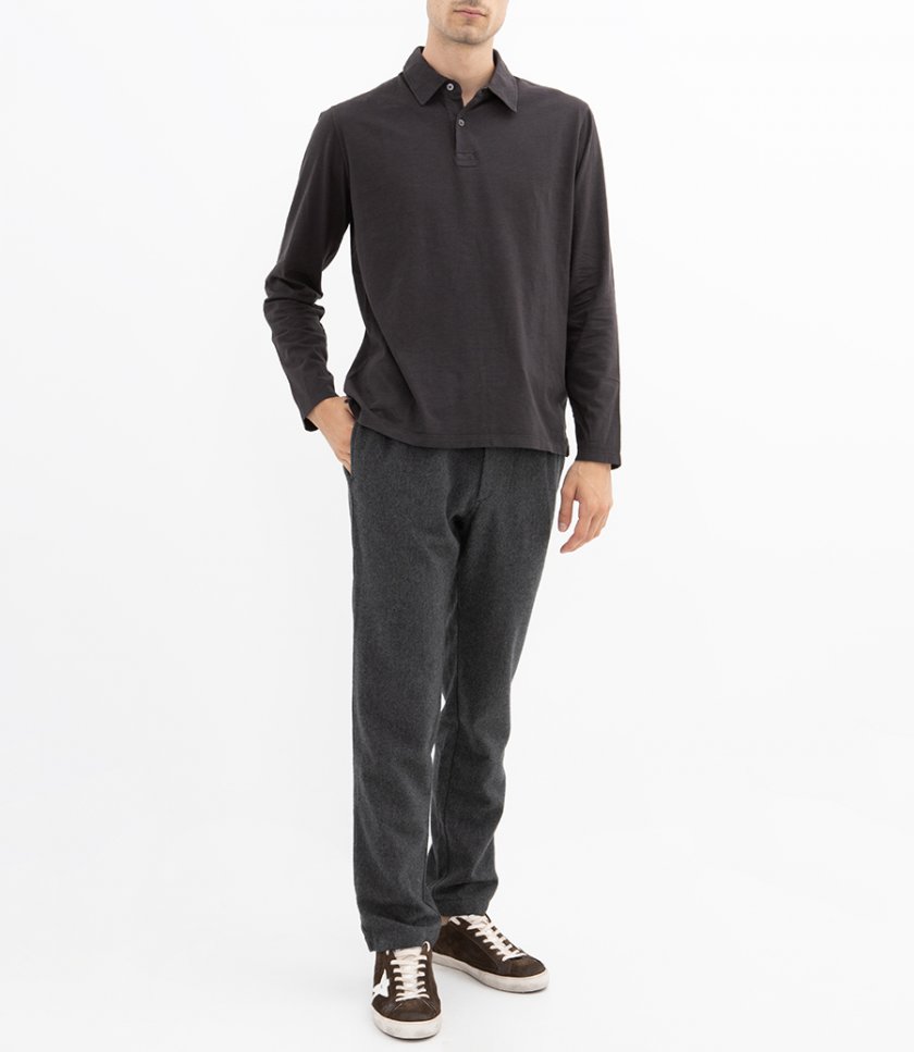 SLUB JERSEY POLO LS
