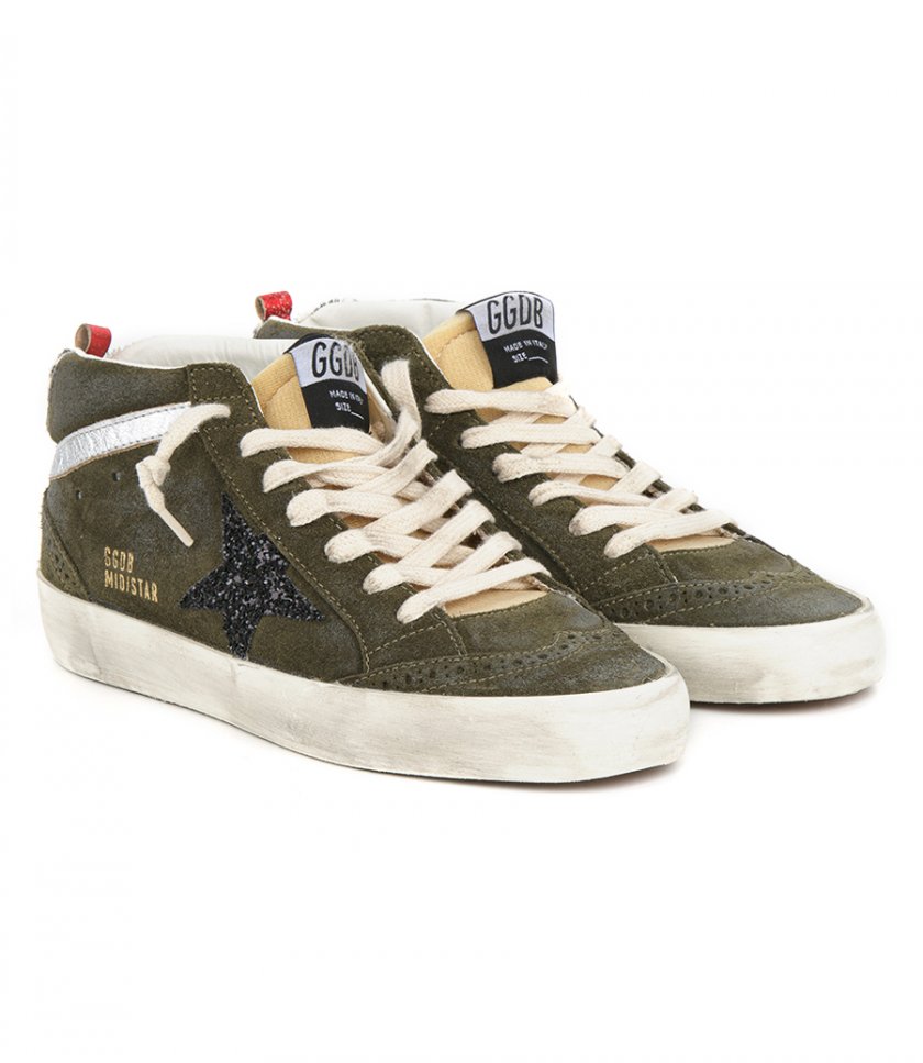 OLIVE GREEN SUEDE MID STAR
