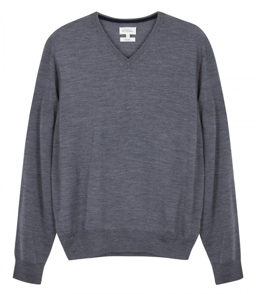 SALES - MERINO VEE NECK SWEATER