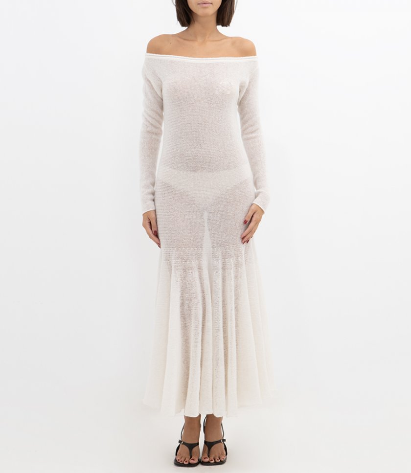 KNIT LONG DRESS WITH PLEATS