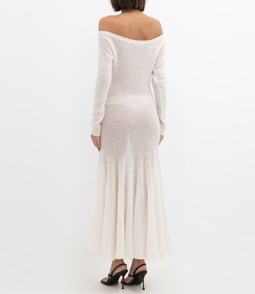 KNIT LONG DRESS WITH PLEATS
