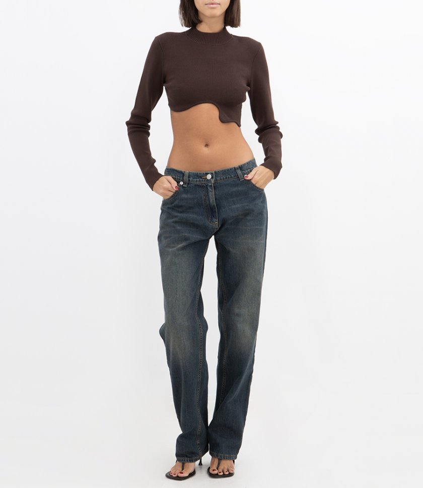 STRAIGHT LEG DENIM PANTS