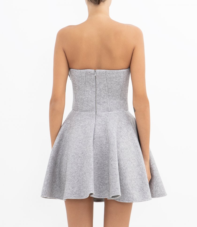 FLEECE BUSTIER MINI DRESS