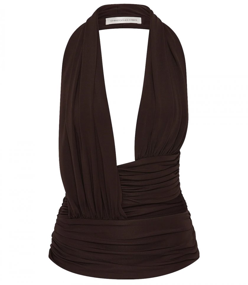 SALES - DRAPED CUMMERBUND JERSEY TOP