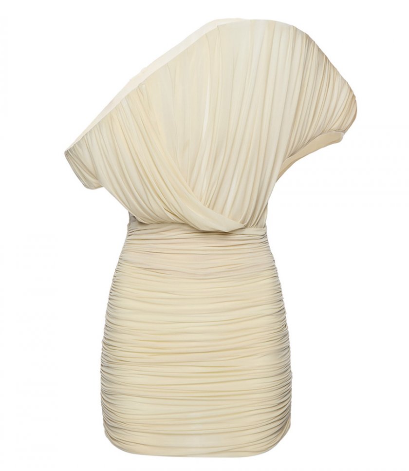 CLOTHES - ONE SHOULDER FAN MINI DRESS