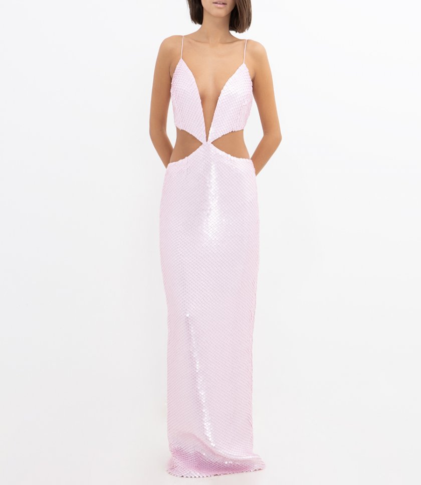 LONG FISHSCALE CUT OUT MAXI DRESS