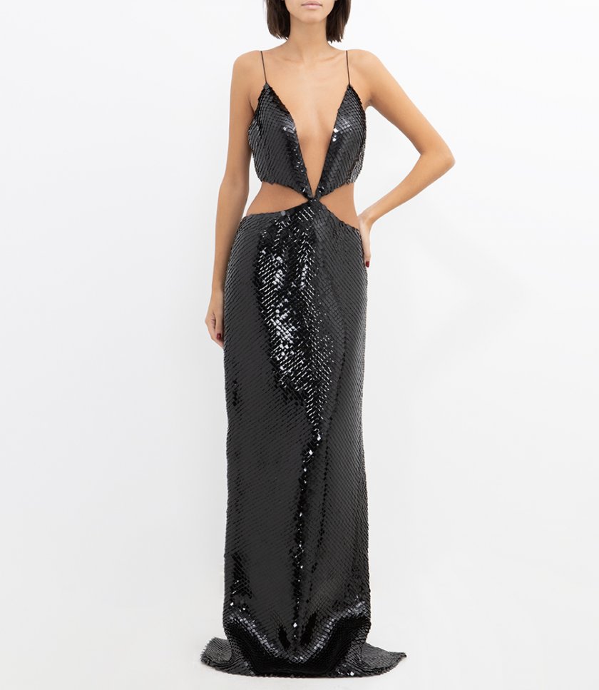 LONG FISHSCALE CUT OUT MAXI DRESS