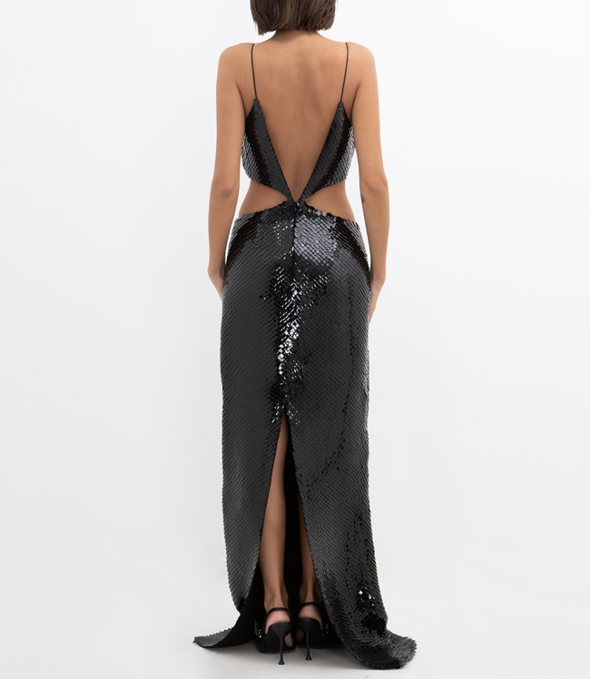 LONG FISHSCALE CUT OUT MAXI DRESS