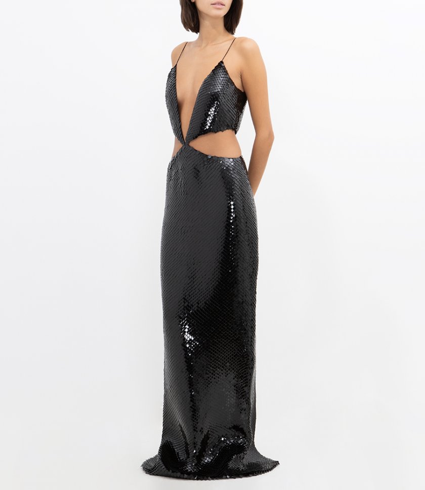 LONG FISHSCALE CUT OUT MAXI DRESS