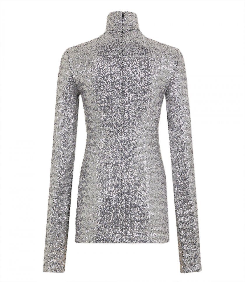SEQUINS TURTLENECK TOP