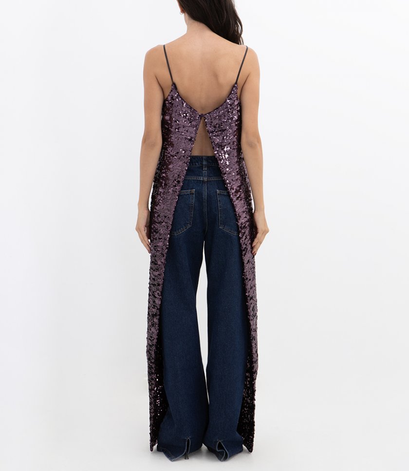 SEQUIN EMBROIDERD MAXI TOP
