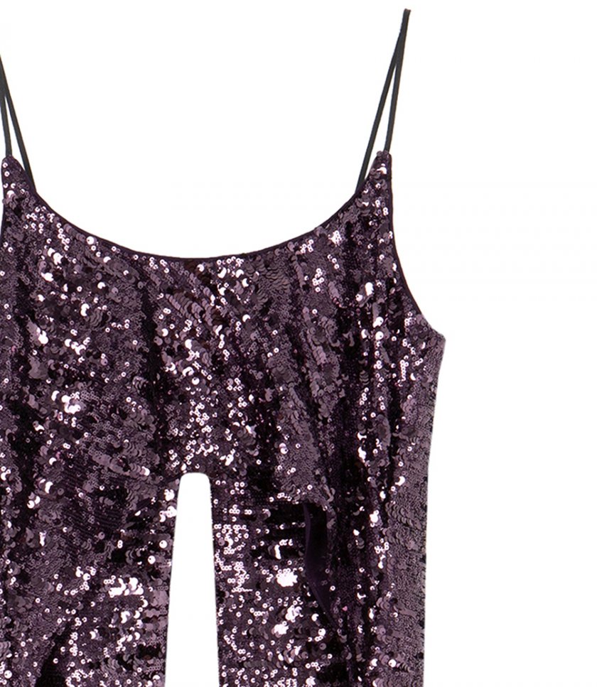 SEQUIN EMBROIDERD MAXI TOP