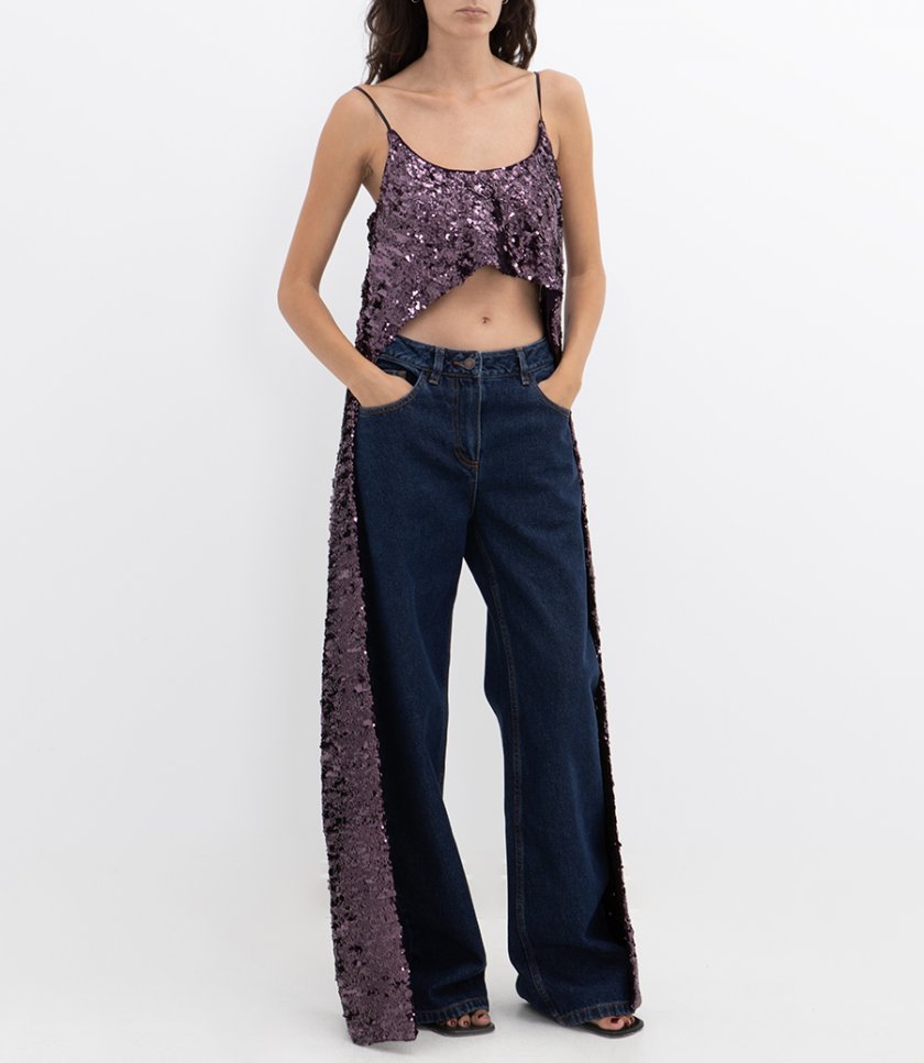 SEQUIN EMBROIDERD MAXI TOP