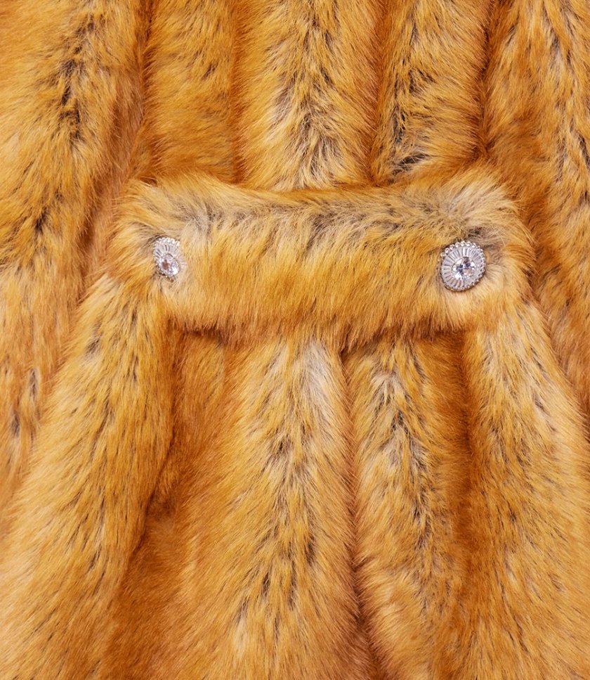 SEQUIN DETAILS FUR COAT