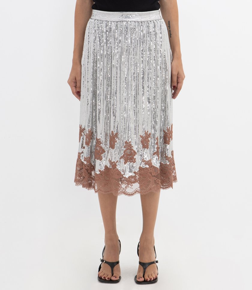 LACE FINISH MESH SKIRT