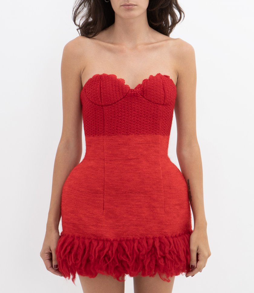 BUSTIER LOOM MINI DRESS