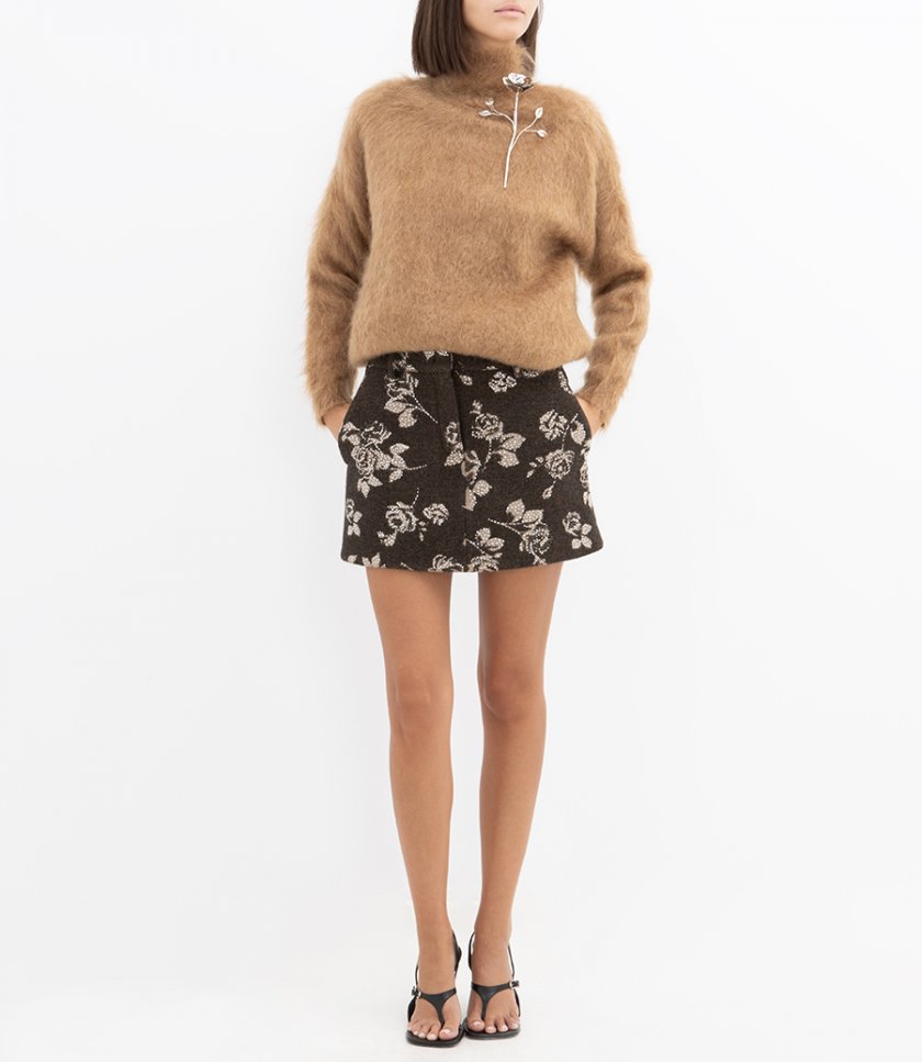 FLOWER EMBELLISHED SKIRT