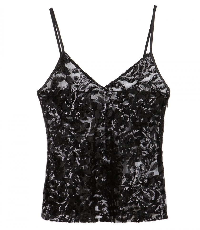 CLOTHES - FLORAL PATTERN TULLE TOP