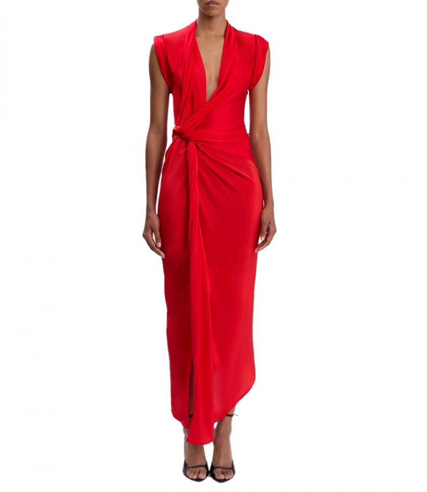ASYMMETRIC TWIST DETAIL DRESS