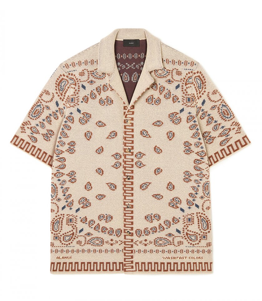 ALANUI - COTTON PIQUET BANDANA SHIRT