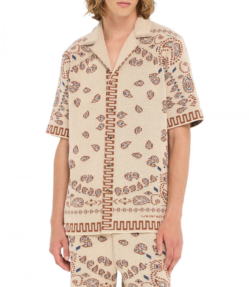 COTTON PIQUET BANDANA SHIRT