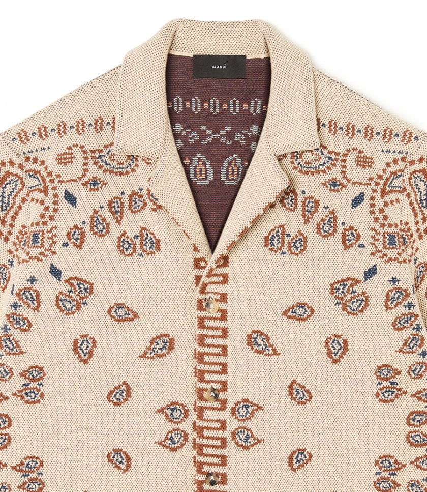 COTTON PIQUET BANDANA SHIRT
