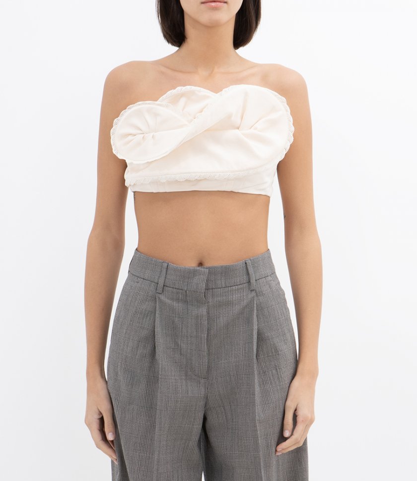 RUFFLED BANDEAU TOP