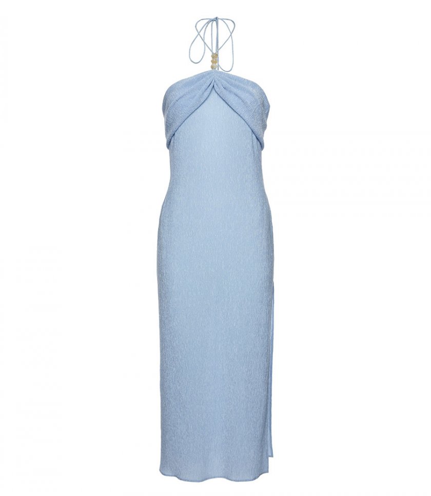 CLOTHES - DRAPED NECKLINE LONG DRESS