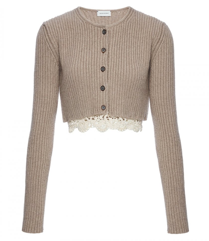 KNITWEAR - CROCHET-TRIM SWEATER