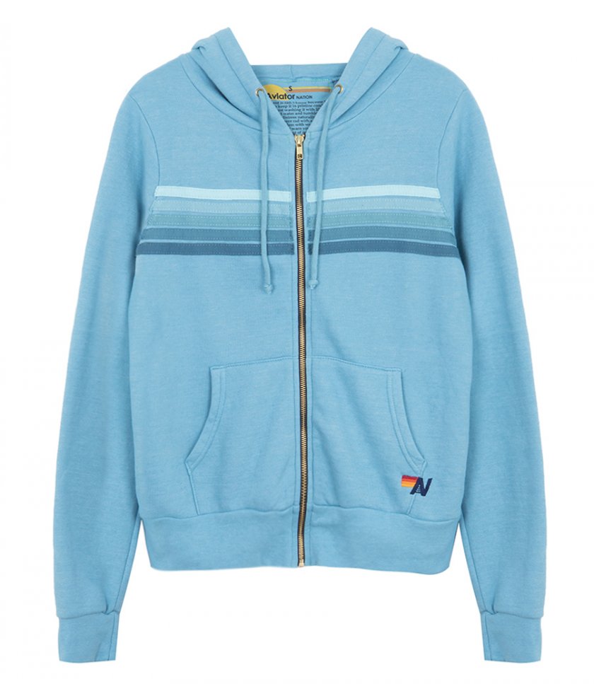AVIATOR NATION - 5 STRIPE ZIP HOODIE