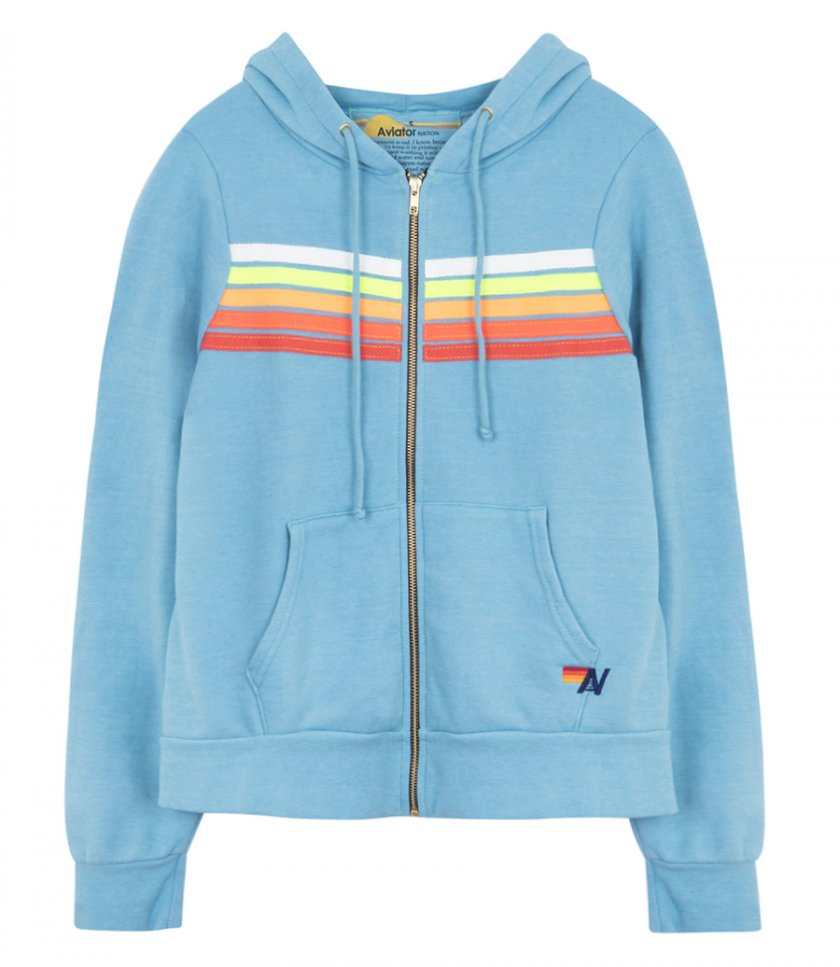 AVIATOR NATION - 5 STRIPE ZIP HOODIE