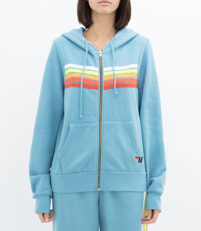 5 STRIPE ZIP HOODIE
