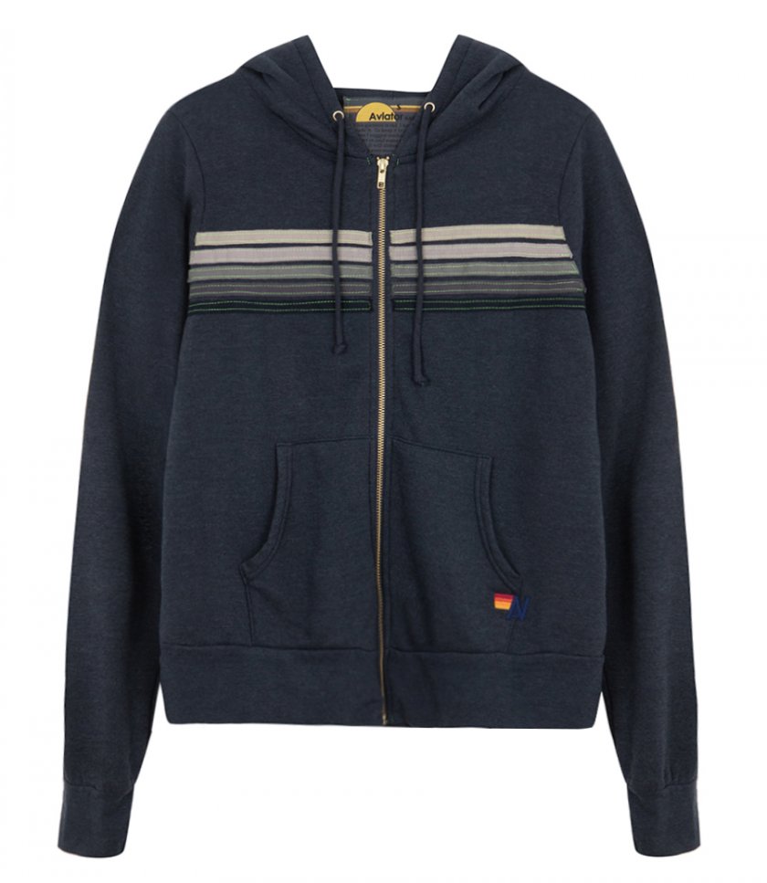 CLOTHES - 5 STRIPE ZIP HOODIE