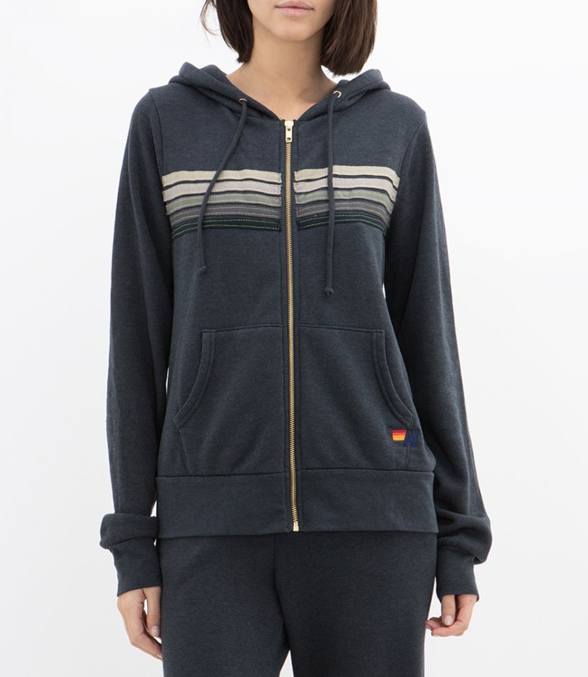 5 STRIPE ZIP HOODIE