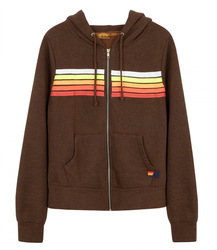 HOODIES - 5 STRIPE ZIP HOODIE