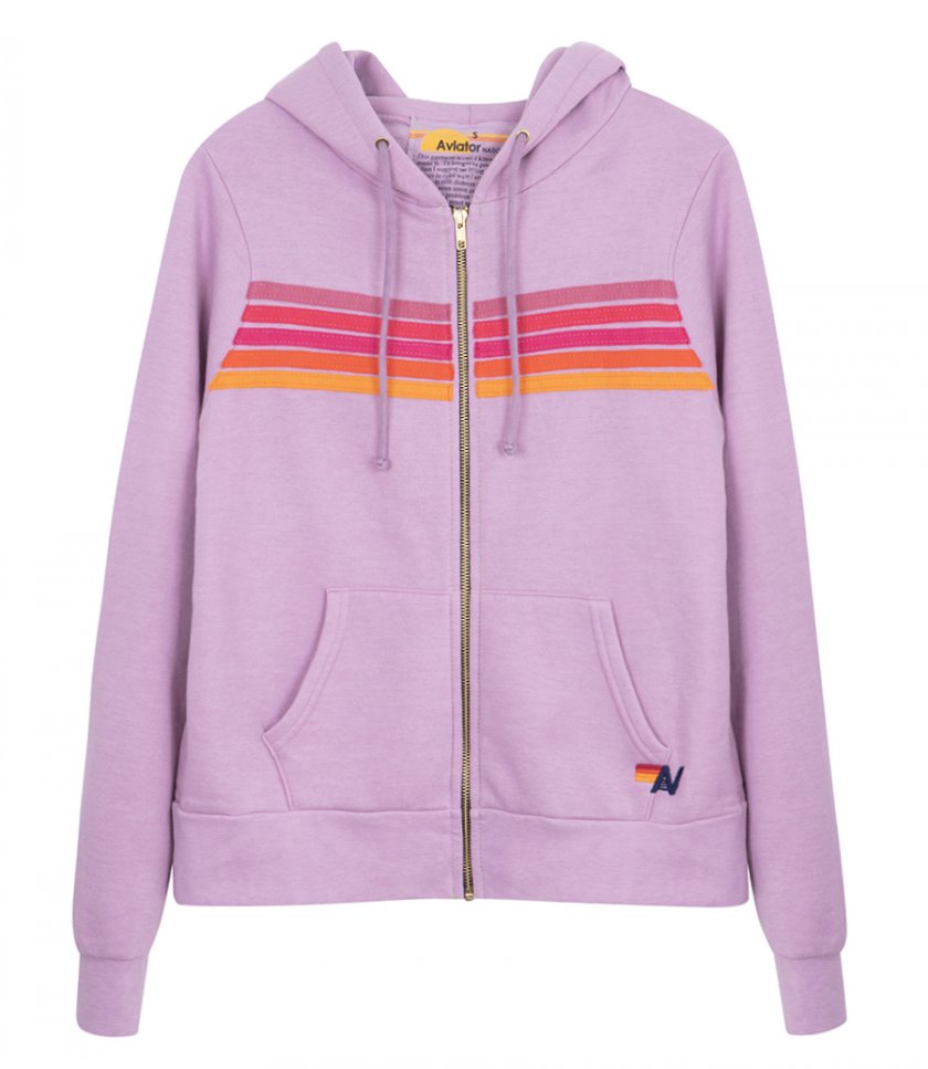 HOODIES - 5 STRIPE ZIP HOODIE